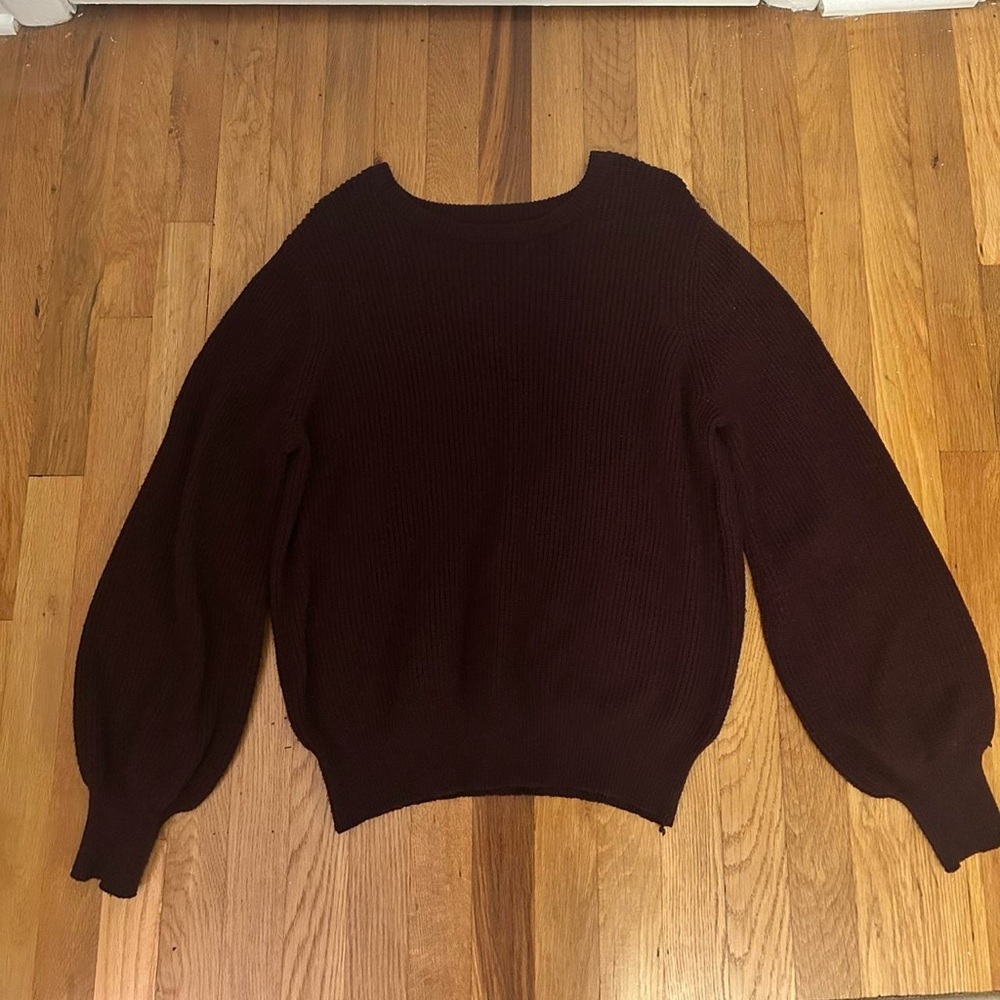 SO Women's Dark Maroon Crew Neck Sweater